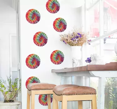 Vinil decorativo círculos Tie Dye - TenStickers