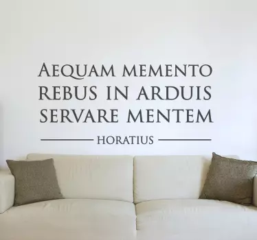 Vinil decorativo citação Horácio em latim - TenStickers