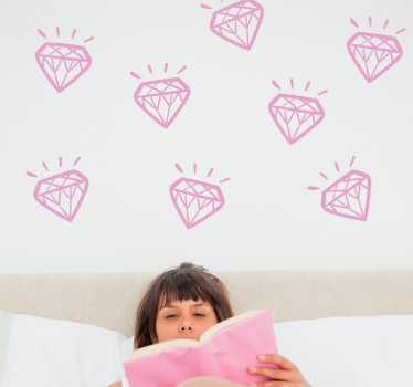 Vinil decorativo com diamantes rosa - TenStickers