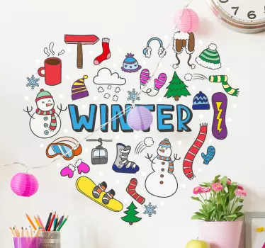 Vinil decorativo coração de inverno - TenStickers