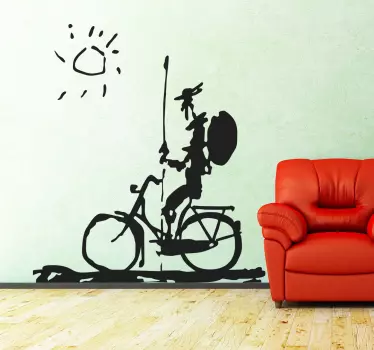 Vinil decorativo D. Quixote na biclicleta - TenStickers