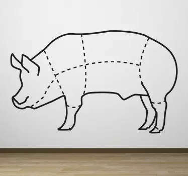 Vinil decorativo de animais seções de corpo de porco - TenStickers