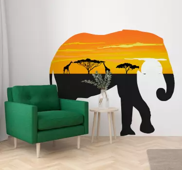 Vinil decorativo de animais selvagens Elefante savana - TenStickers