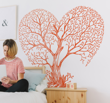 Autocolante decorativo de árvore em forma de coração - TenStickers