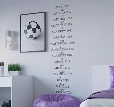 Vinil decorativo de futebol Real Madrid Champions - TenStickers