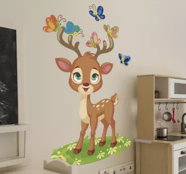 Vinil decorativo de ilustrações Veado animado - TenStickers