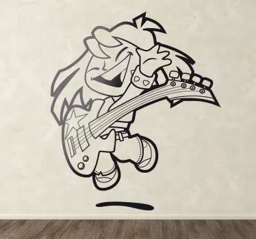 Vinil decorativo de jovem baixista - TenStickers