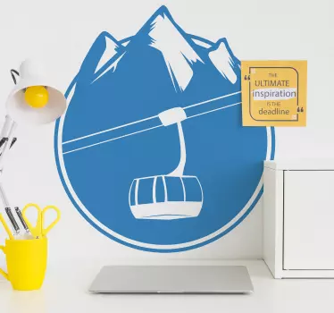 Vinil decorativo de montanhas Teleférico - TenStickers