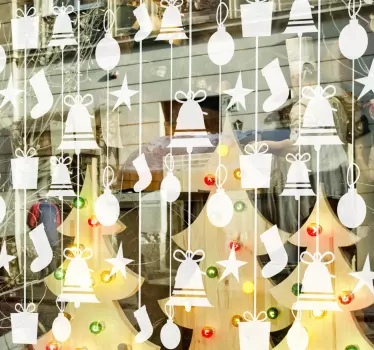 Vinil decorativo de natal sapatinhos e adornos - TenStickers