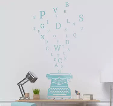 Vinil decorativo de objeto de máquina de escrever - TenStickers