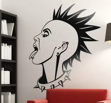 Vinil decorativo de silhuetas menina punk - TenStickers