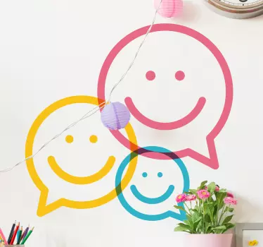 Vinil decorativo de sorrisos coloridos - TenStickers