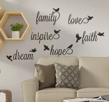 Vinil decorativo de texto Palavras inspiradoras - TenStickers