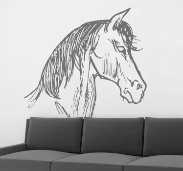 Vinil decorativo desenho de cabeça de cavalo - TenStickers