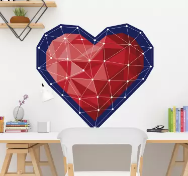 Vinil autocolante do amor coração estilo origami - TenStickers