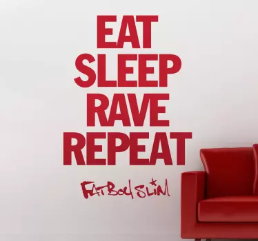 Vinil decorativo eat sleep rave repeat - TenStickers