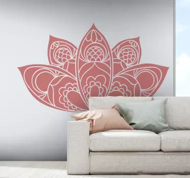Vinil decorativo floral Mandala flor de lótus - TenStickers