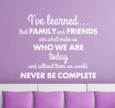 Vinil decorativo frase familia e amigos - TenStickers