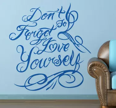 Vinil decorativo frase love yourself - TenStickers
