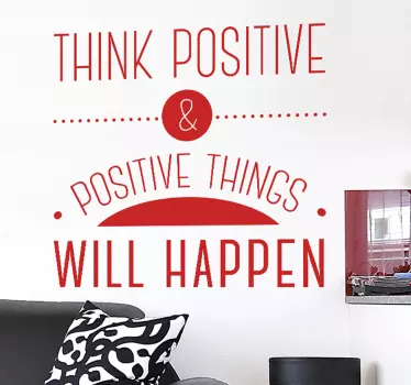 Vinil decorativo frase think positive - TenStickers