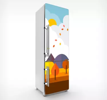 Vinil decorativo frigorífico paisagem outono - TenStickers