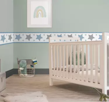 Autocolante decorativo friso infantil estrelas pastel - TenStickers