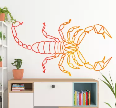 Vinil decorativo geométrico Escorpião a aquarela - TenStickers