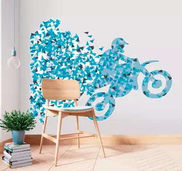 Vinil decorativo geométrico motocross - TenStickers