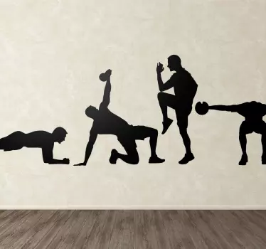 Vinil decorativo ginásio silhueta fitness - TenStickers