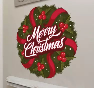 Vinil decorativo grinalda Merry Christmas - TenStickers