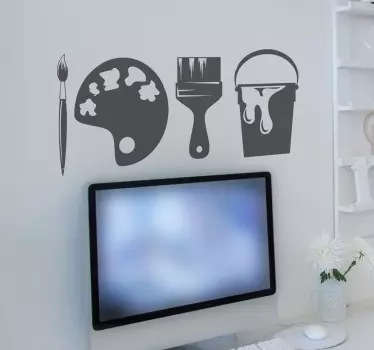 Vinil decorativo ícones pintor - TenStickers
