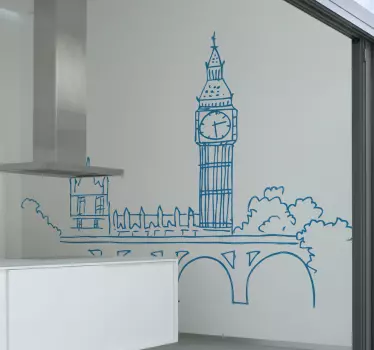 Vinil decorativo ilustração Big Ben, Londres - TenStickers