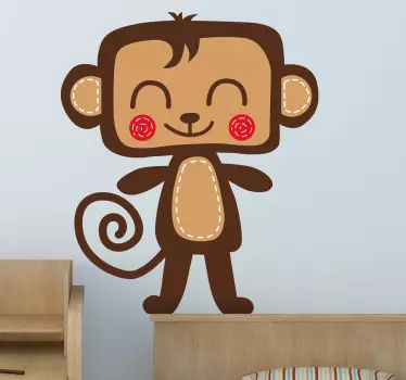 Autocolante decorativo infantil macaco sorrindo  - TenStickers