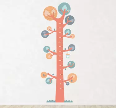 Vinil decorativo infantil medidor árvore nórdico - TenStickers