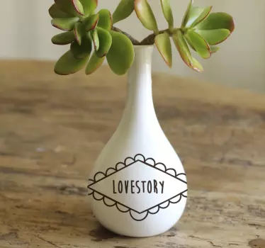 Vinil decorativo jarro love story - TenStickers