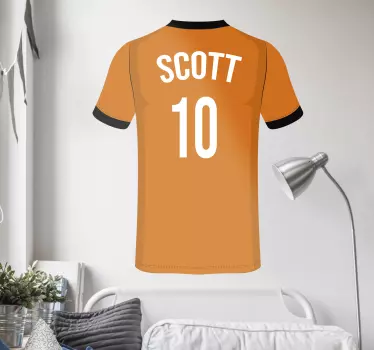 Vinil decorativo juvenil t-shirt de futebol personalizada - TenStickers