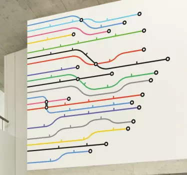 Vinil decorativo linhas metro - TenStickers