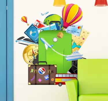 Vinil decorativo mala de viagem - TenStickers