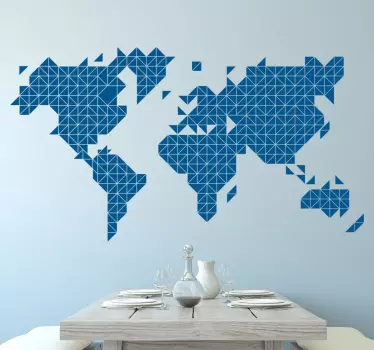 Vinil decorativo mapamundo triângulos - TenStickers
