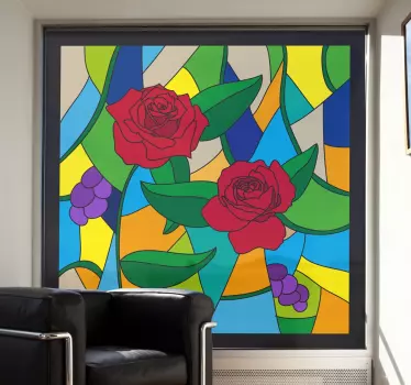 Vinil decorativo mosaico rosas - TenStickers