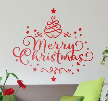 Vinil decorativo natal Merry Christmas - TenStickers