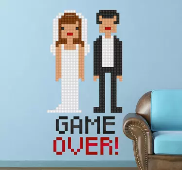 Vinil decorativo noivos game over - TenStickers