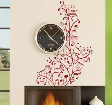 Vinil decorativo notas musicales floral - TenStickers