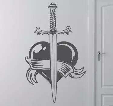 Vinil decorativo original coração e espada - TenStickers