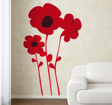 Vinil decorativo papoilas vermelhas - TenStickers
