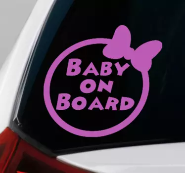 Vinil decorativo para carros bebé a bordo Minnie - TenStickers