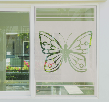 vinil decorativo para janelasde borboleta colorida bonita - TenStickers