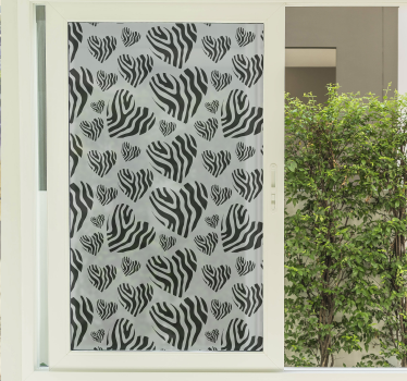 vinil decorativo para janelasde coração com estampa de animal zeb - TenStickers