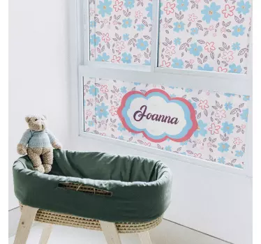 vinil decorativo para janelasde flores com nome personalizado - TenStickers