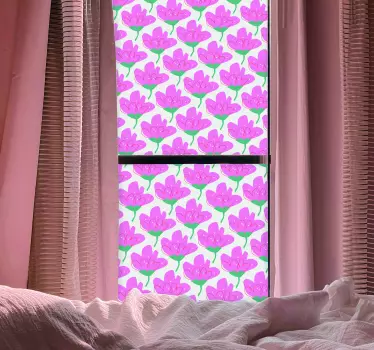 vinil decorativo para janelasde flores cor de rosa - TenStickers